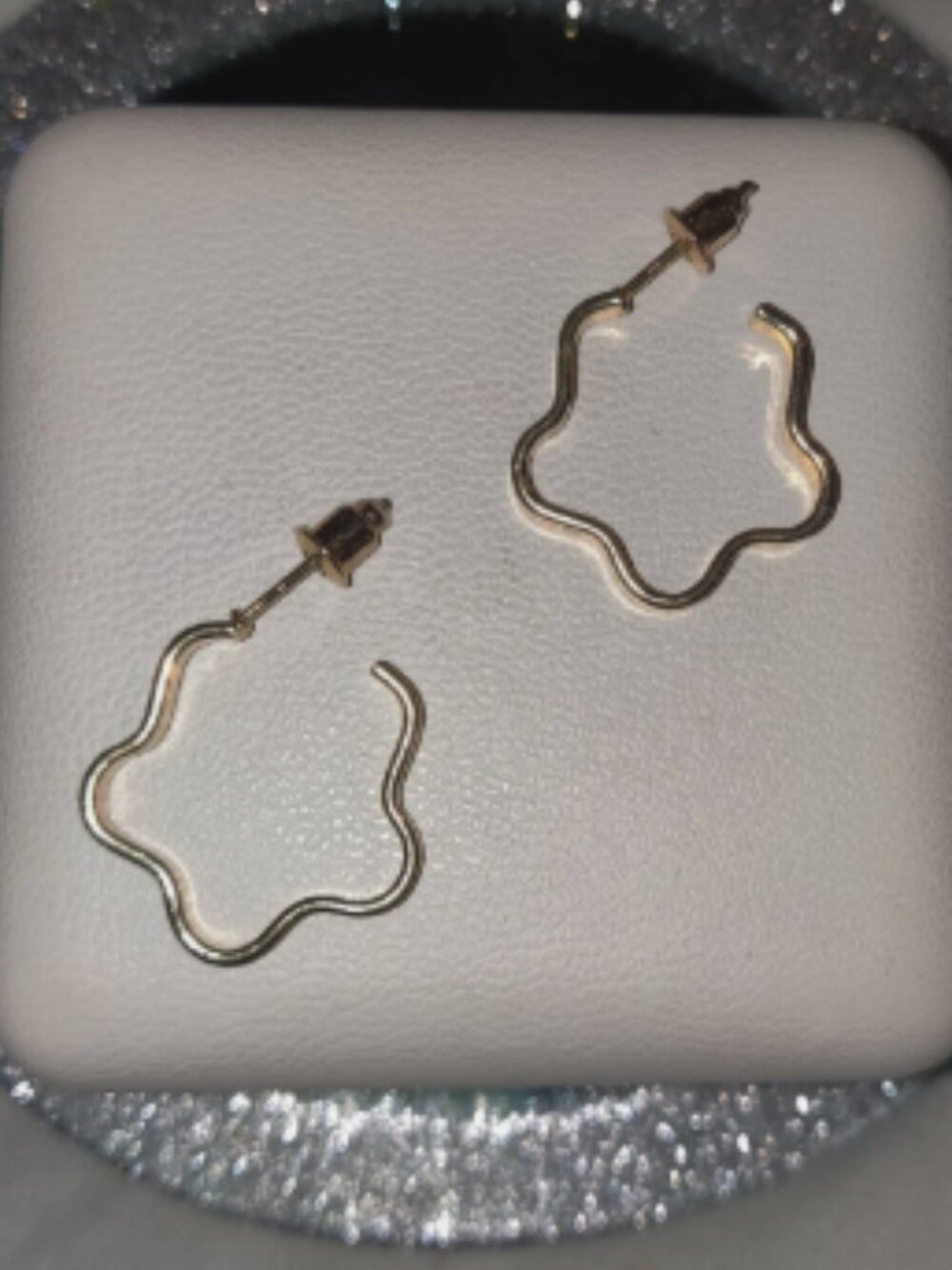 Cute Hoop Earrings Gold Colored